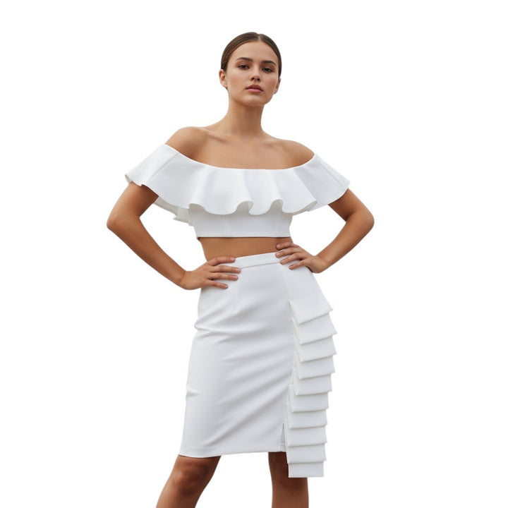Asymmetric Midi Skirt Two-Piece Set-Bon Voyage Vintage