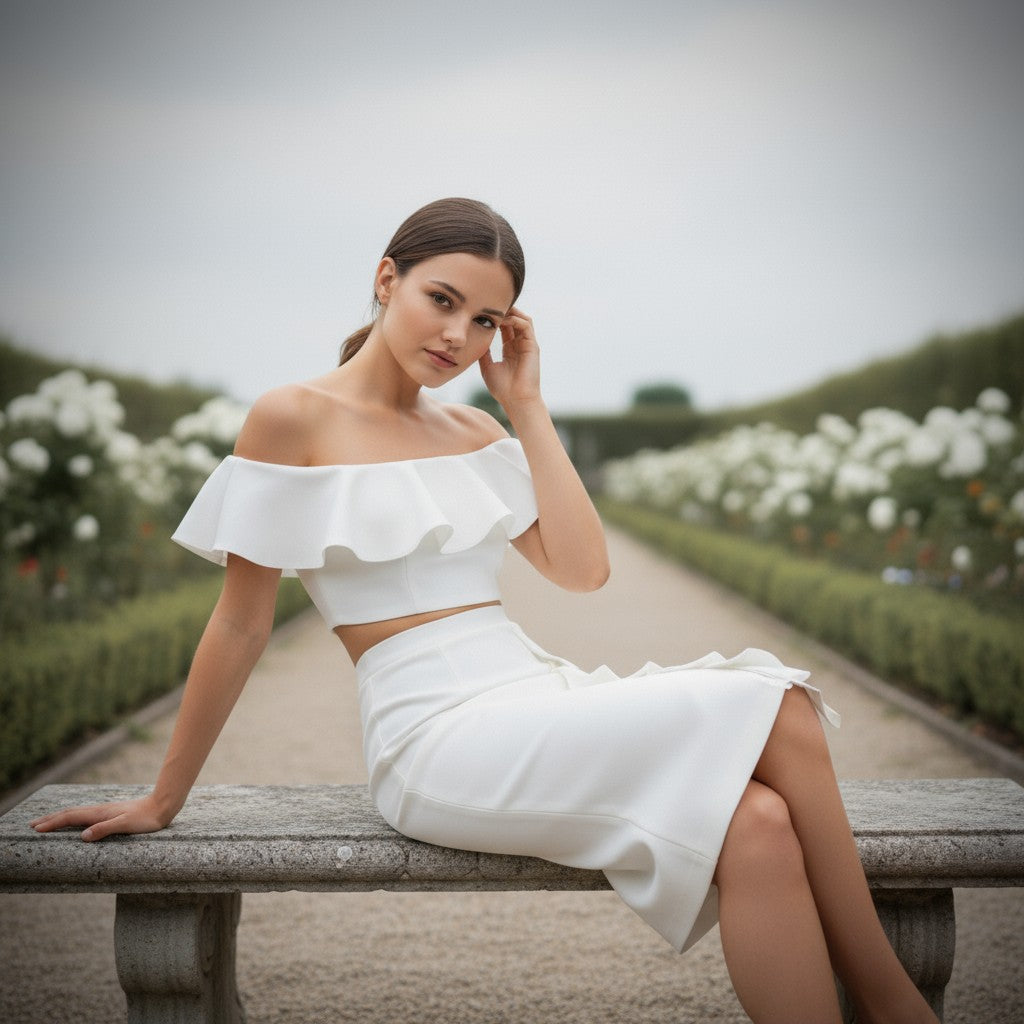 Asymmetric Midi Skirt Two-Piece Set-Bon Voyage Vintage