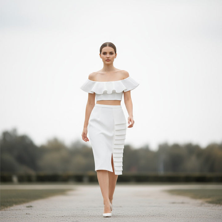 Asymmetric Midi Skirt Two-Piece Set-Bon Voyage Vintage