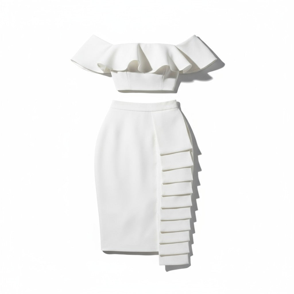 Asymmetric Midi Skirt Two-Piece Set-Bon Voyage Vintage