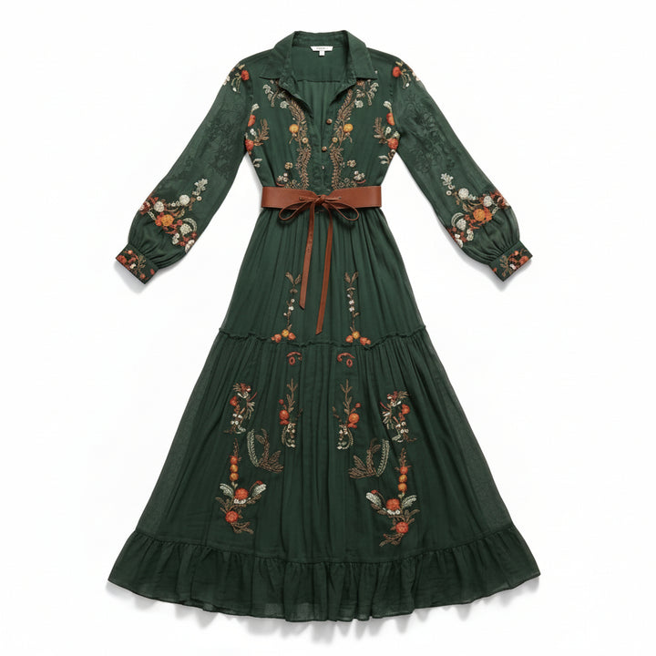 Boho Floral Fall Maxi Dress