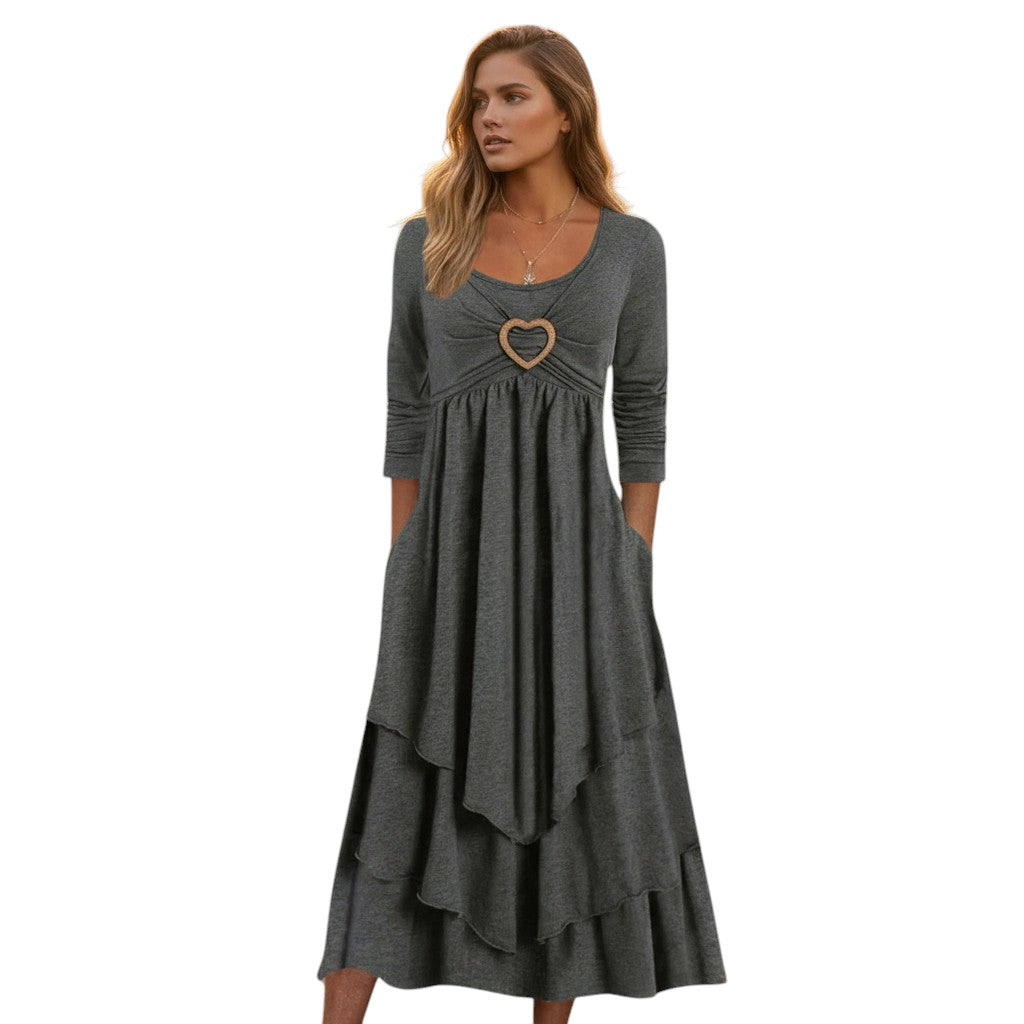 Bon Voyage Vintage - Autumn Maxi Dress for Women-Bon Voyage Vintage