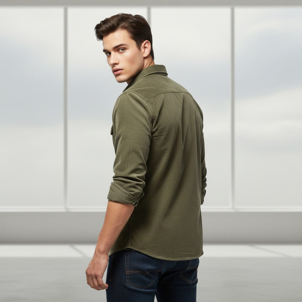 Bon Voyage Vintage Corduroy Long-Sleeve Casual Shirt for Autumn-Bon Voyage Vintage
