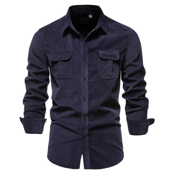 Bon Voyage Vintage Corduroy Long-Sleeve Casual Shirt for Autumn-Bon Voyage Vintage