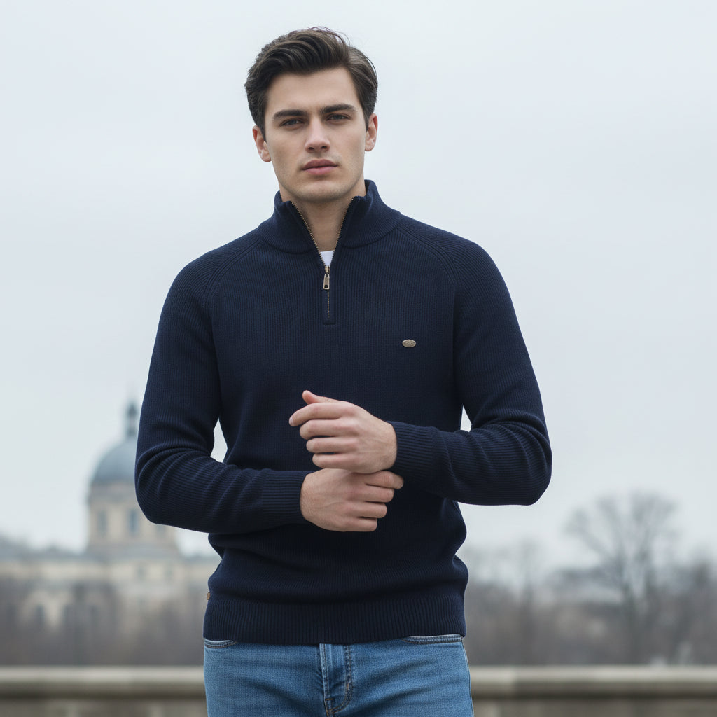 Bon Voyage Vintage - Men’s Half-Zip Fall Cardigan-Bon Voyage Vintage