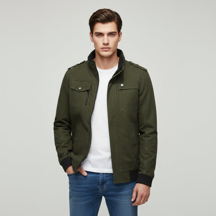 Bon Voyage Vintage - Men’s Stand Collar Autumn Jacket-Bon Voyage Vintage