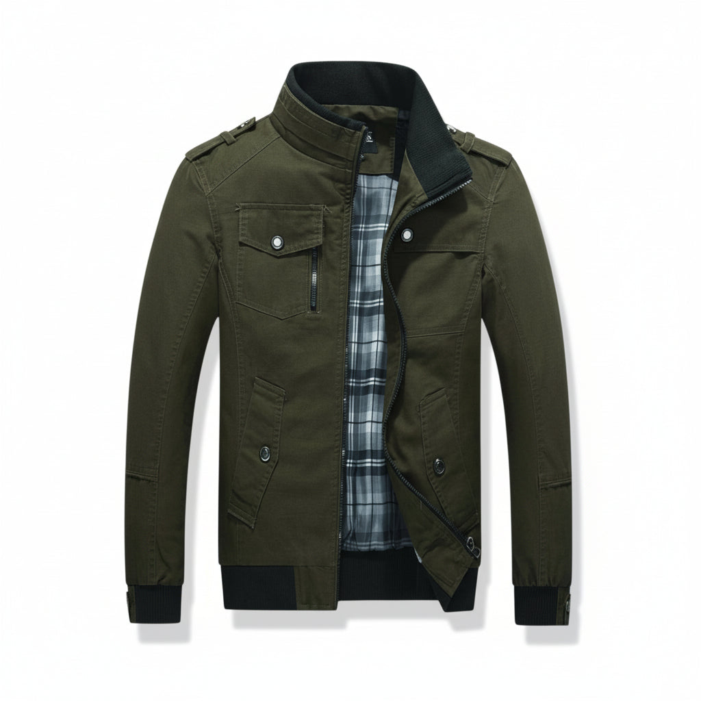 Bon Voyage Vintage - Men’s Stand Collar Autumn Jacket-Bon Voyage Vintage