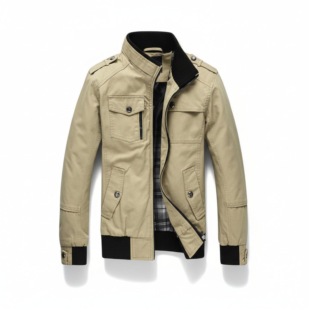 Bon Voyage Vintage - Men’s Stand Collar Autumn Jacket-Bon Voyage Vintage