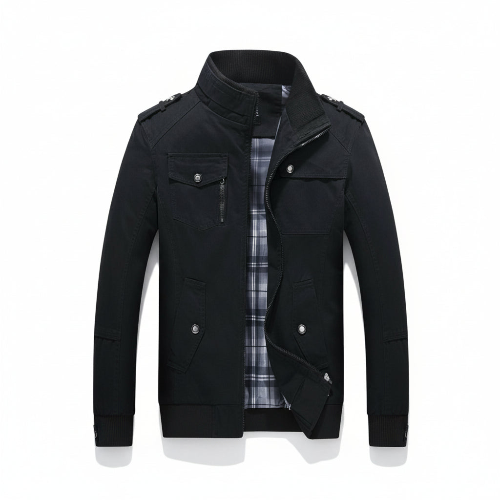 Bon Voyage Vintage - Men’s Stand Collar Autumn Jacket-Bon Voyage Vintage