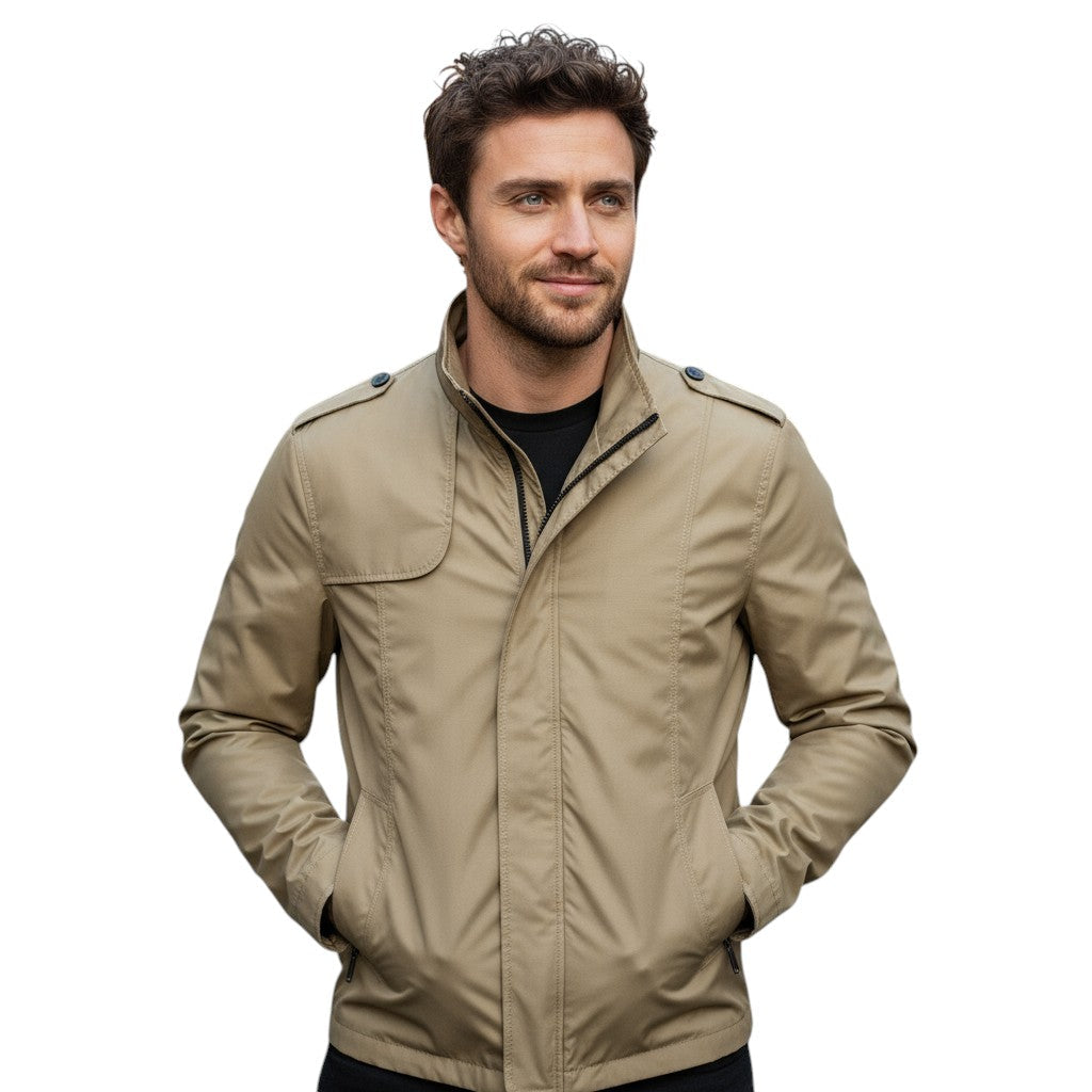 Bon Voyage Vintage - Men’s Stand Collar Autumn Jacket-Bon Voyage Vintage