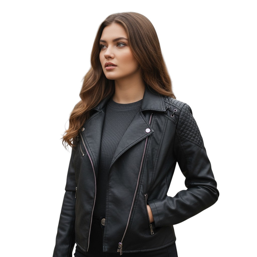 Bon Voyage Vintage - Stylish Leather Jacket for Women-Bon Voyage Vintage