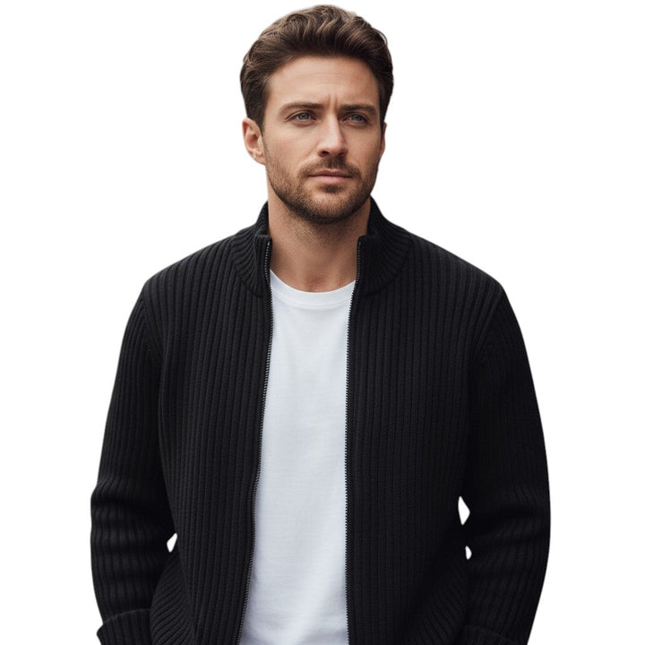 Bon Voyage Vintage - Stylish Zippered Fall Cardigan for Men-Bon Voyage Vintage