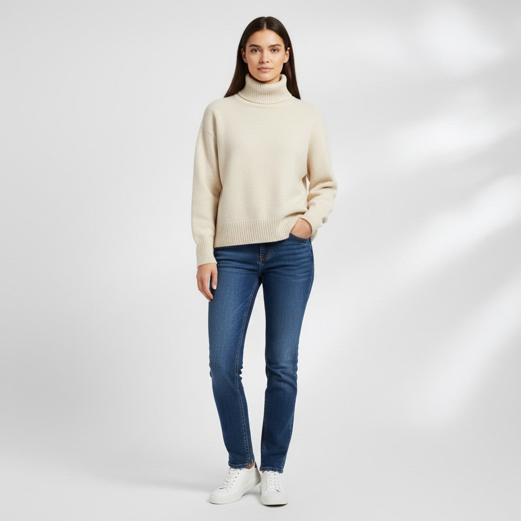 Cashmere Turtleneck Sweater Luxury Soft Winter Knit-Bon Voyage Vintage