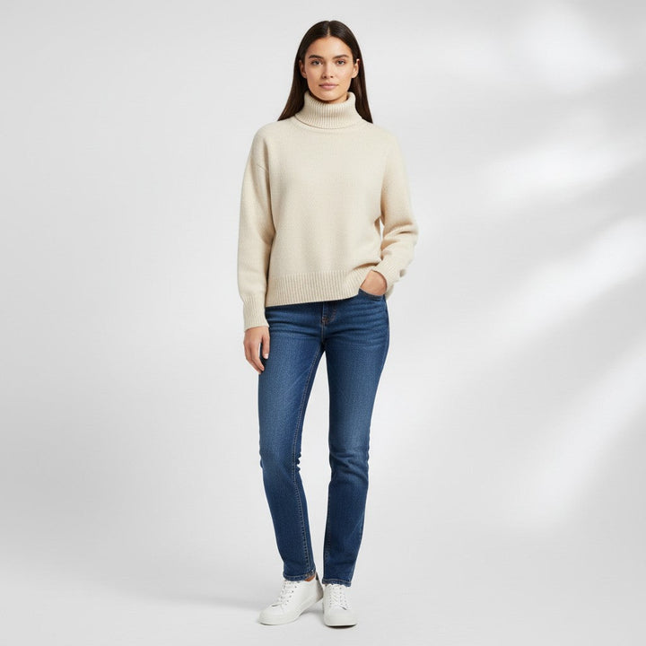 Cashmere Turtleneck Sweater Luxury Soft Winter Knit-Bon Voyage Vintage