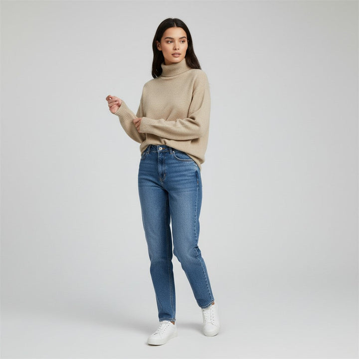 Cashmere Turtleneck Sweater Luxury Soft Winter Knit-Bon Voyage Vintage