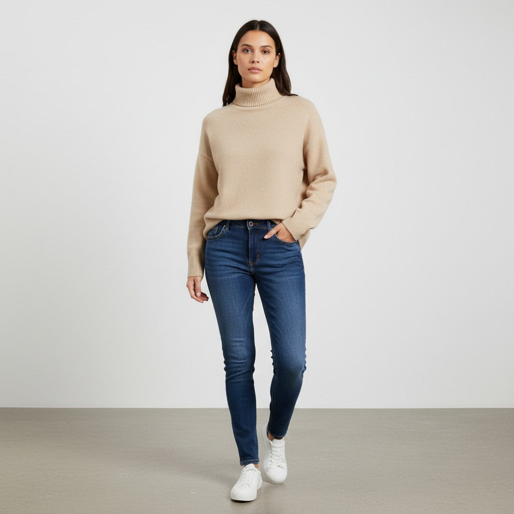 Cashmere Turtleneck Sweater Luxury Soft Winter Knit-Bon Voyage Vintage
