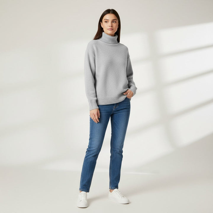 Cashmere Turtleneck Sweater Luxury Soft Winter Knit-Bon Voyage Vintage