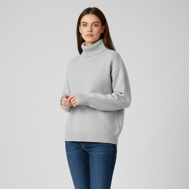 Cashmere Turtleneck Sweater Luxury Soft Winter Knit-Bon Voyage Vintage