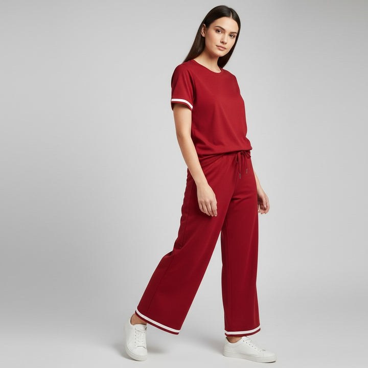 Casual Pants and Short-Sleeve Top Two-Piece Set for Women-Bon Voyage Vintage