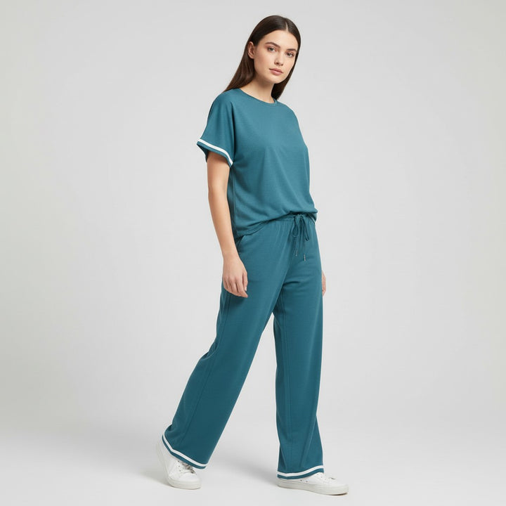 Casual Pants and Short-Sleeve Top Two-Piece Set for Women-Bon Voyage Vintage