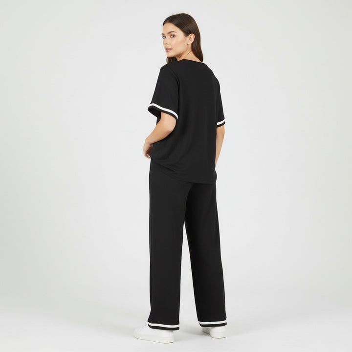 Casual Pants and Short-Sleeve Top Two-Piece Set for Women-Bon Voyage Vintage