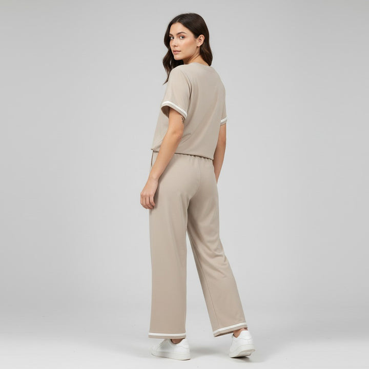 Casual Pants and Short-Sleeve Top Two-Piece Set for Women-Bon Voyage Vintage