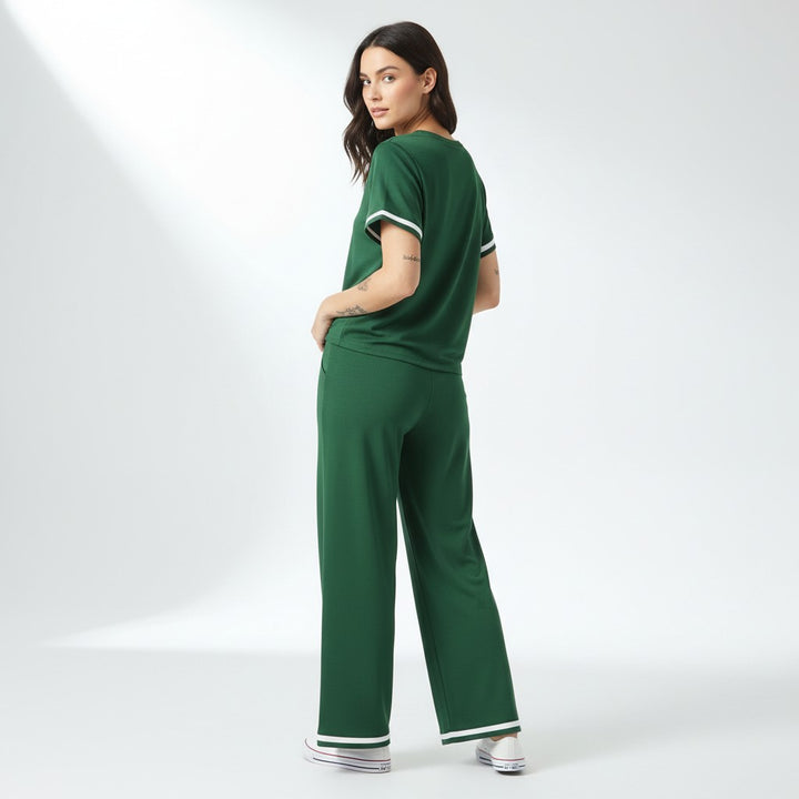 Casual Pants and Short-Sleeve Top Two-Piece Set for Women-Bon Voyage Vintage