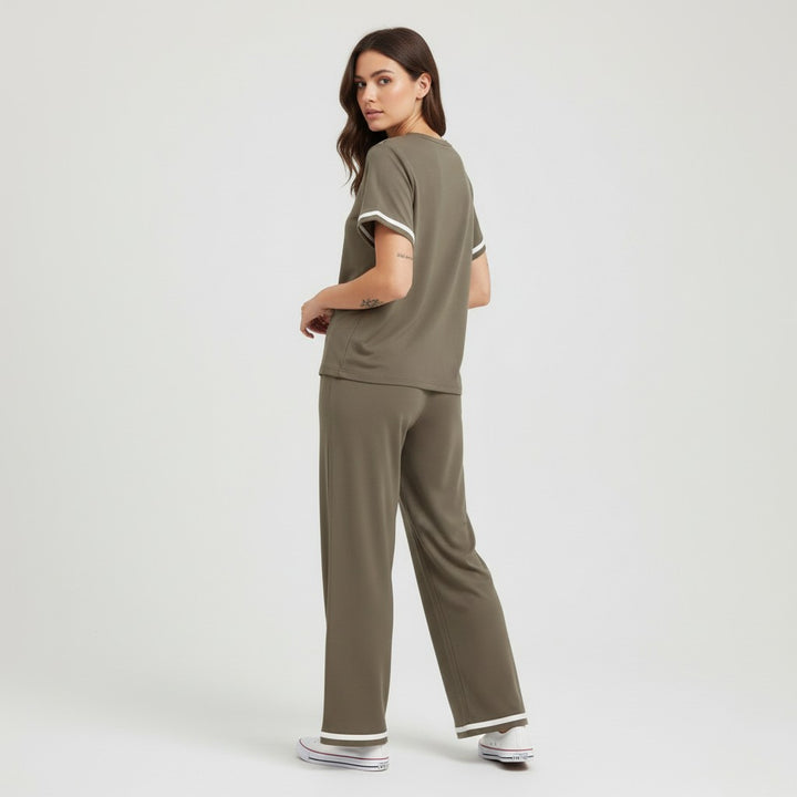 Casual Pants and Short-Sleeve Top Two-Piece Set for Women-Bon Voyage Vintage