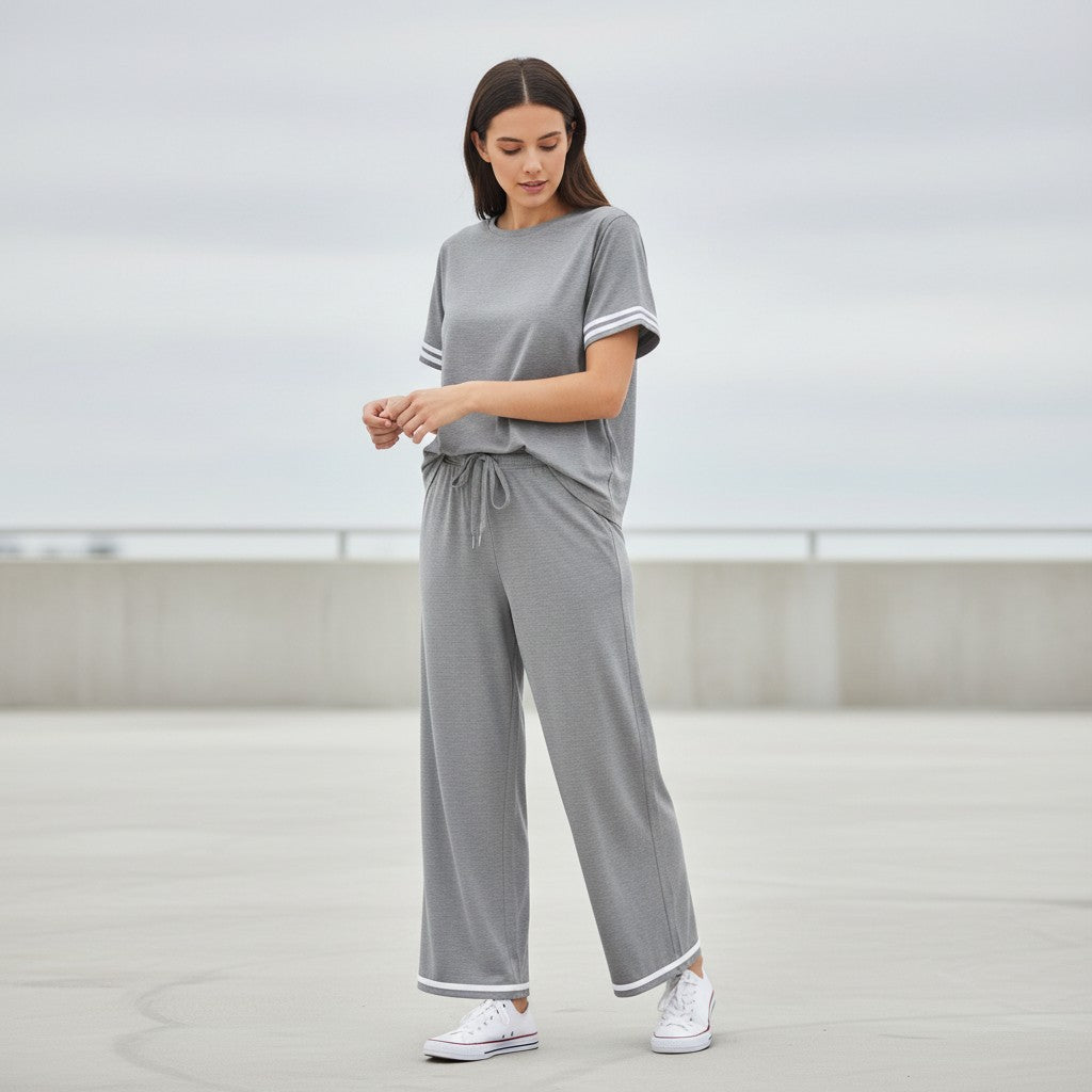 Casual Pants and Short-Sleeve Top Two-Piece Set for Women-Bon Voyage Vintage