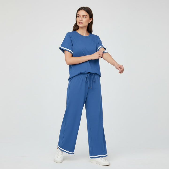 Casual Pants and Short-Sleeve Top Two-Piece Set for Women-Bon Voyage Vintage