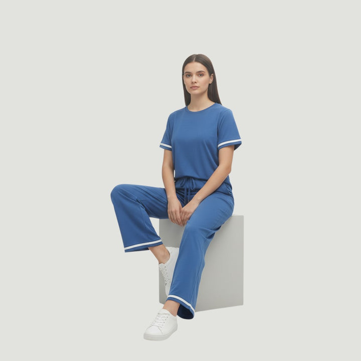 Casual Pants and Short-Sleeve Top Two-Piece Set for Women-Bon Voyage Vintage