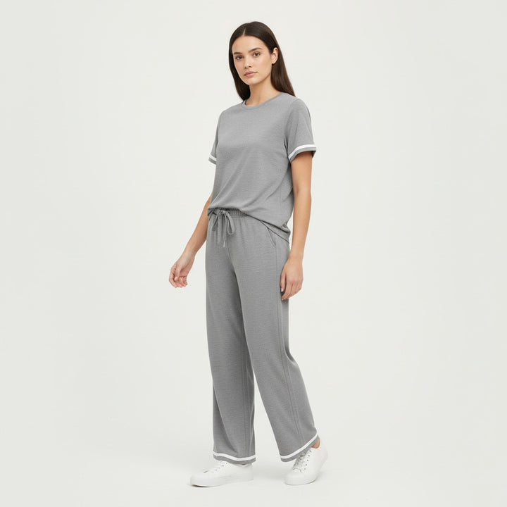 Casual Pants and Short-Sleeve Top Two-Piece Set for Women-Bon Voyage Vintage