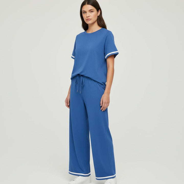 Casual Pants and Short-Sleeve Top Two-Piece Set for Women-Bon Voyage Vintage
