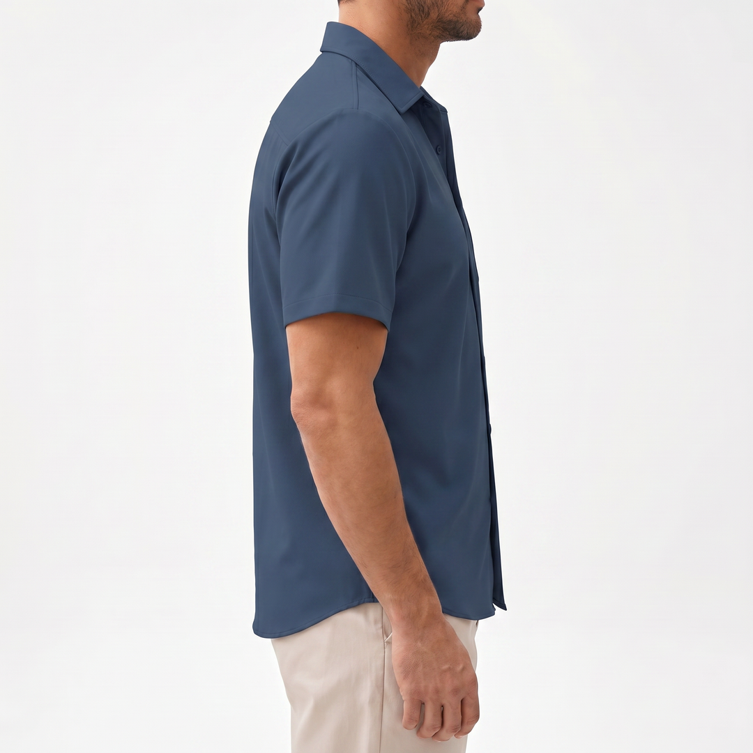 Casual Short Sleeve Button-Up Shirt For Men-Bon Voyage Vintage