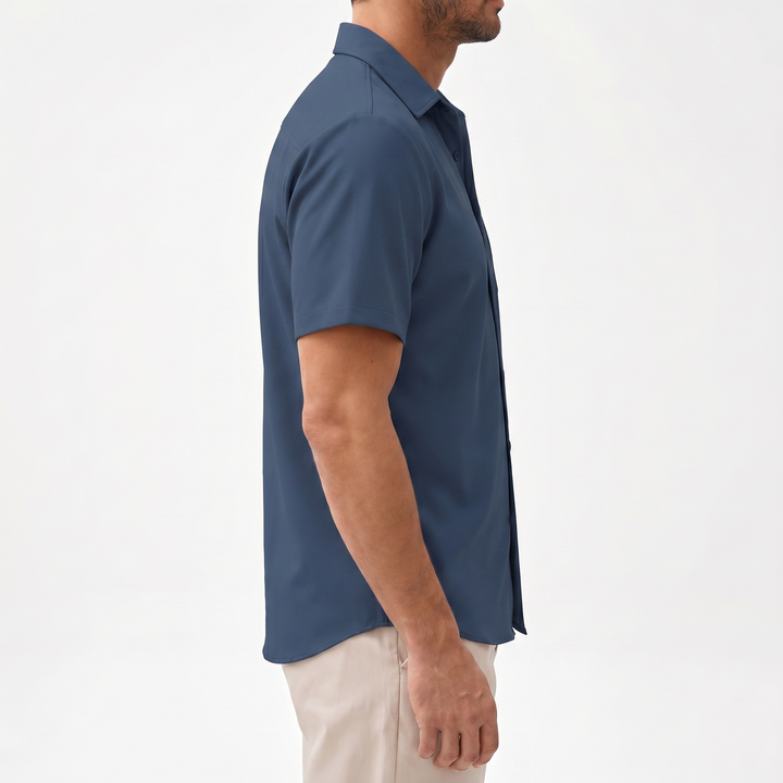 Casual Short Sleeve Button-Up Shirt For Men-Bon Voyage Vintage