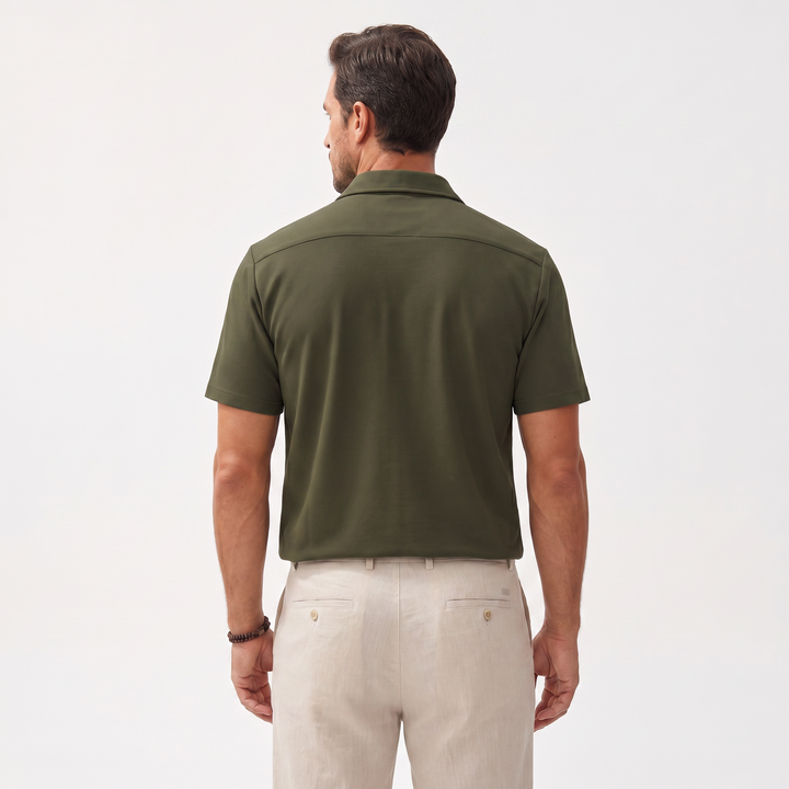 Casual Short Sleeve Button-Up Shirt For Men-Bon Voyage Vintage