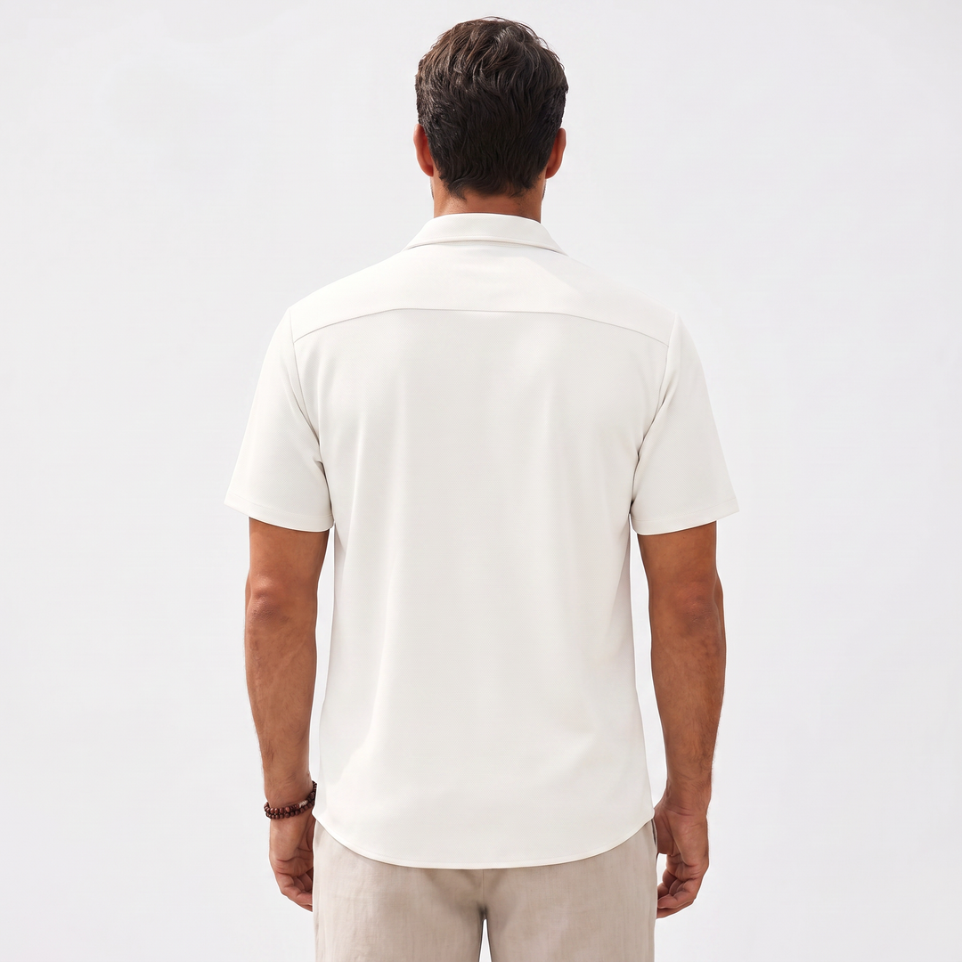 Casual Short Sleeve Button-Up Shirt For Men-Bon Voyage Vintage