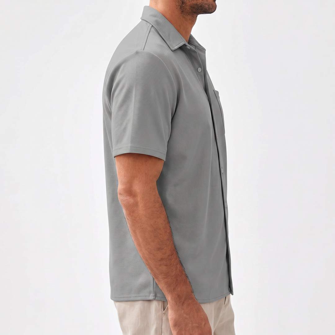 Casual Short Sleeve Button-Up Shirt For Men-Bon Voyage Vintage