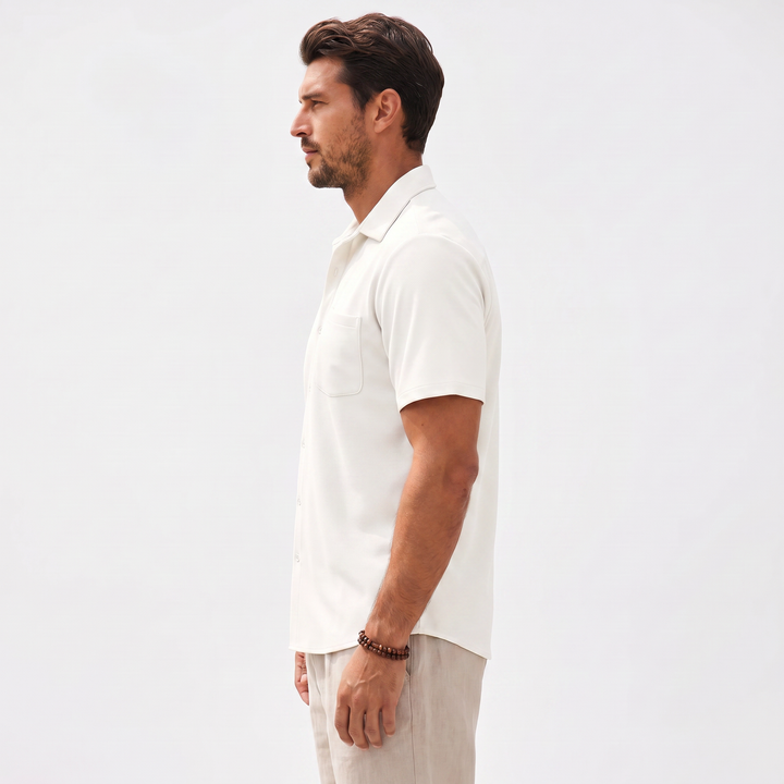 Casual Short Sleeve Button-Up Shirt For Men-Bon Voyage Vintage