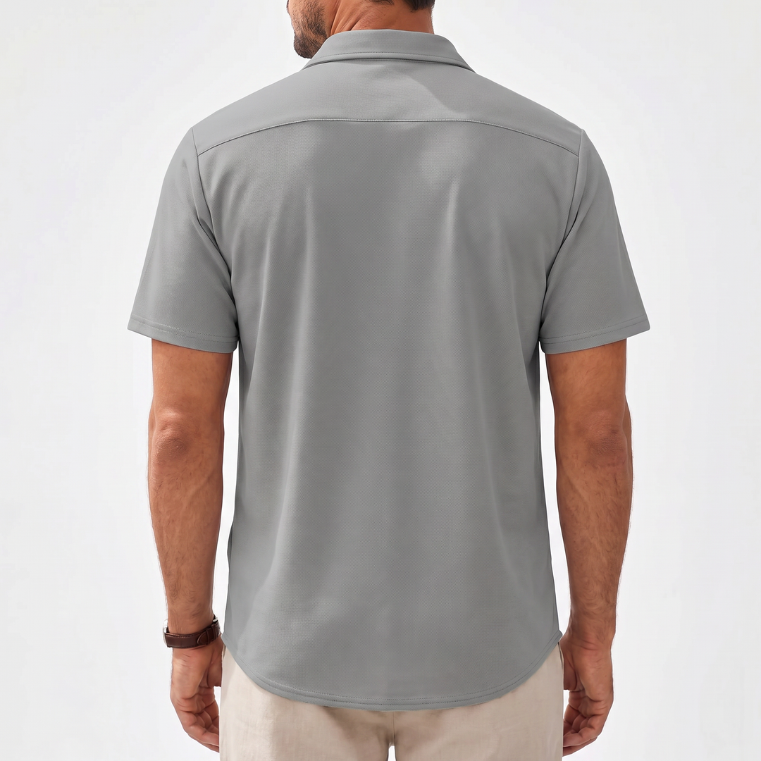 Casual Short Sleeve Button-Up Shirt For Men-Bon Voyage Vintage