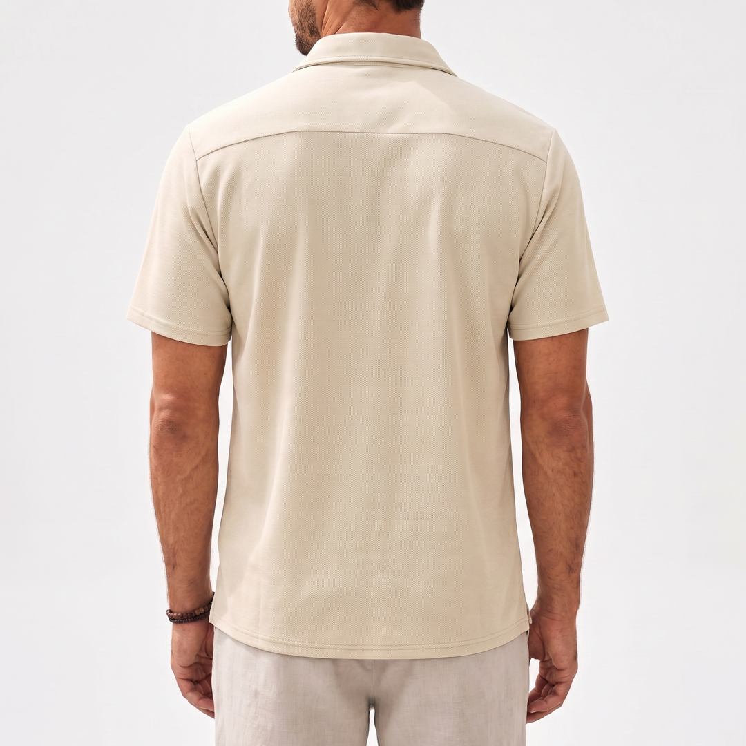 Casual Short Sleeve Button-Up Shirt For Men-Bon Voyage Vintage