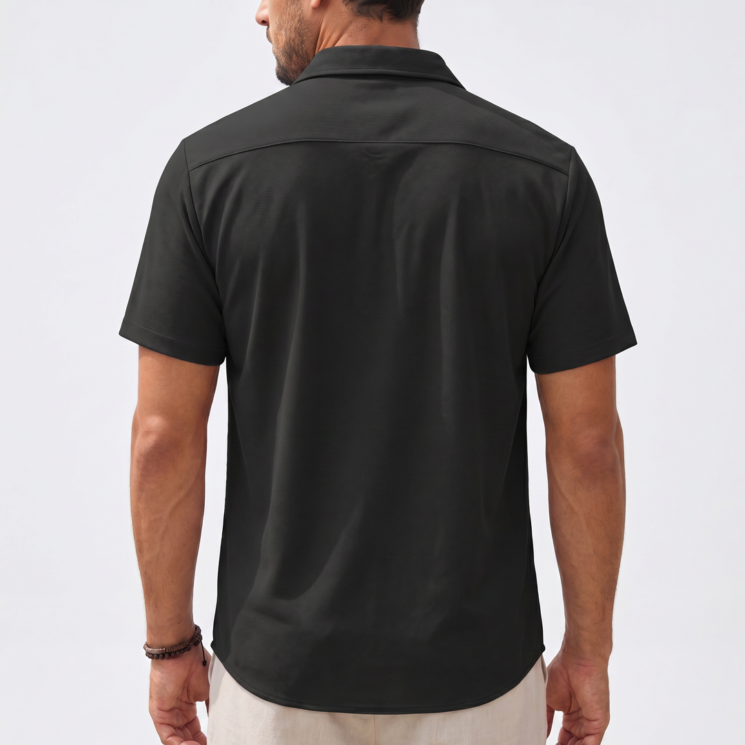 Casual Short Sleeve Button-Up Shirt For Men-Bon Voyage Vintage