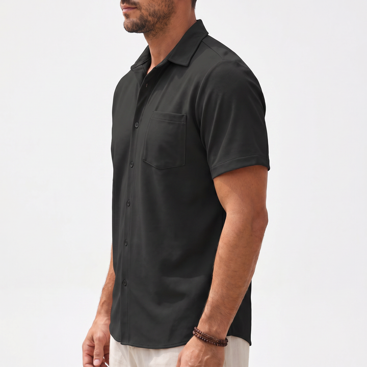 Casual Short Sleeve Button-Up Shirt For Men-Bon Voyage Vintage