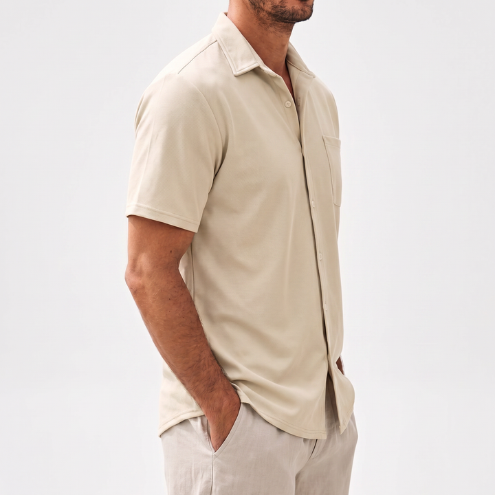 Casual Short Sleeve Button-Up Shirt For Men-Bon Voyage Vintage