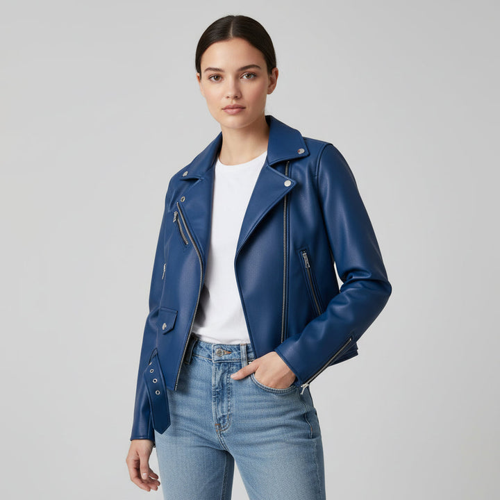 Classic Zip-Up Faux Leather Jacket-Bon Voyage Vintage