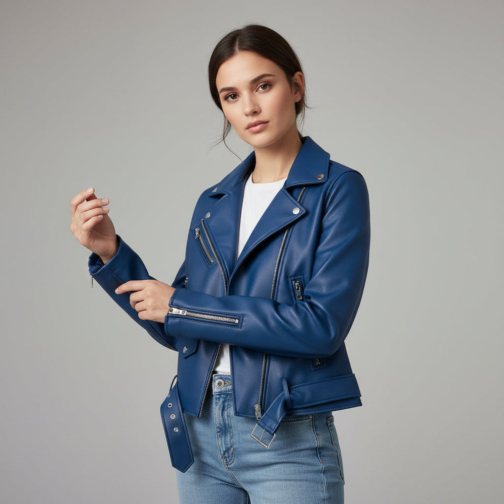 Classic Zip-Up Faux Leather Jacket-Bon Voyage Vintage