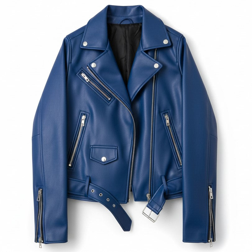 Classic Zip-Up Faux Leather Jacket-Bon Voyage Vintage