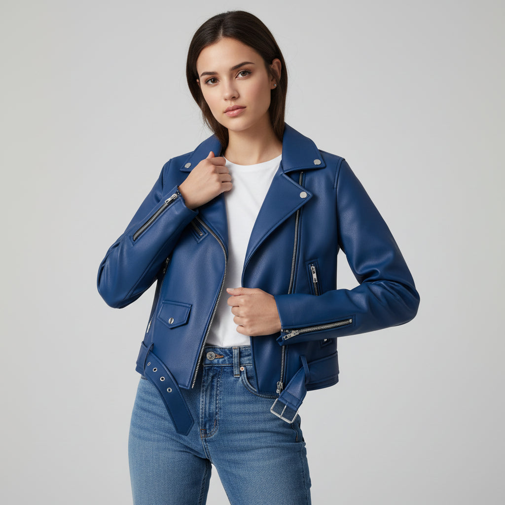 Classic Zip-Up Faux Leather Jacket-Bon Voyage Vintage