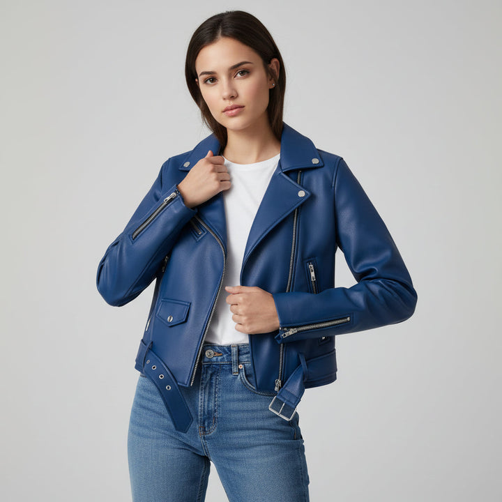 Classic Zip-Up Faux Leather Jacket-Bon Voyage Vintage
