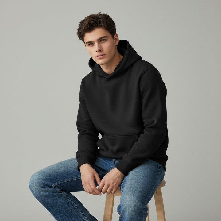 Cotton Blend Casual Hooded Sweatshirt For Men-Bon Voyage Vintage
